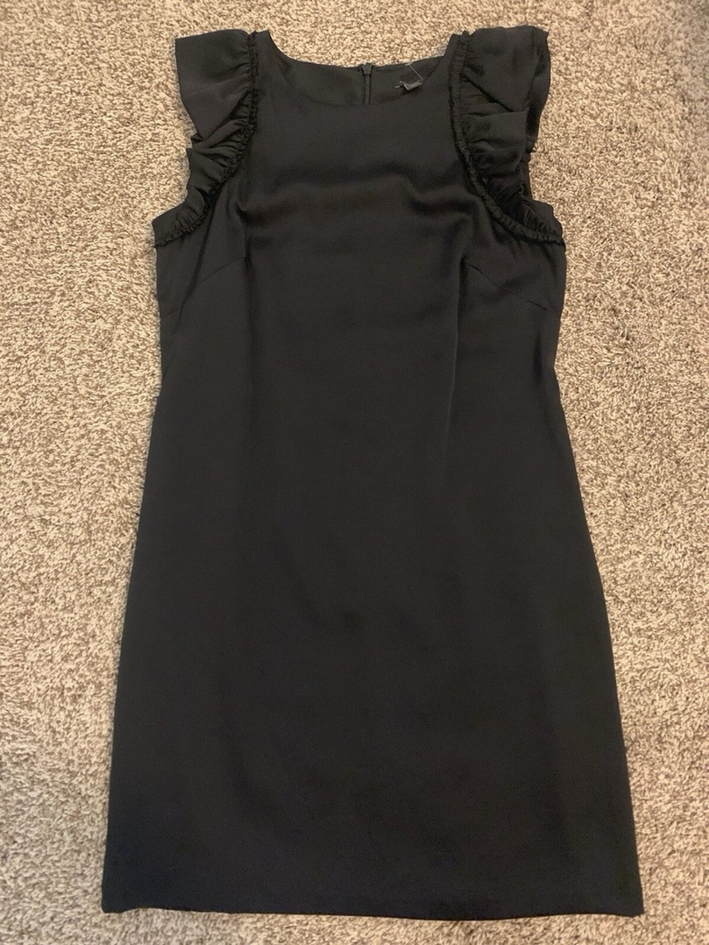 Ann Taylor Classic Black Ruffle Sleeve Sheath Dress - Women